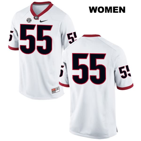 Georgia Bulldogs Women's Miles Miccichi #55 NCAA No Name Authentic White Nike Stitched College Football Jersey CEV1856DZ